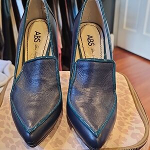 ABS Allen Schwartz Dark Blue Leather Heels